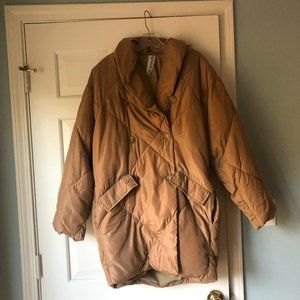 Free People Ella Puffa coat in sand stone